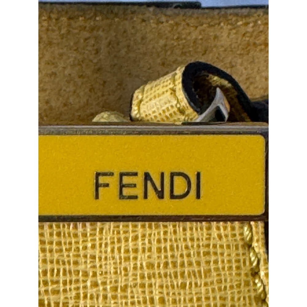 Fendi 2Jours Yellow Textured Leather Large Satchel Gold Hardware with Twilly#834 - Picture 3 of 16